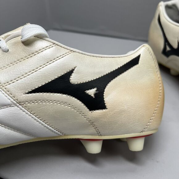 Mizuno GHOST Striker Elite Real Leather Gold Silver Men Sz 10.5 Preowned Vintage main image 9
